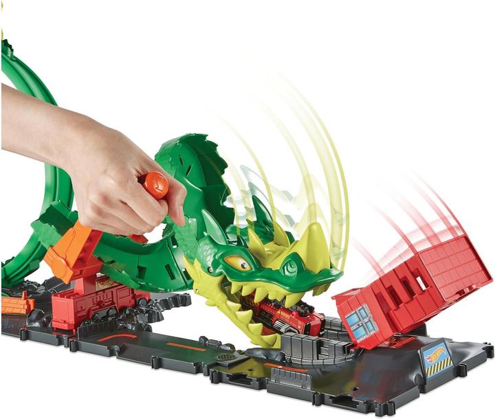 Produktbild Hot Wheels City Drachen-Angriff Looping Set, Zubehör inkl. 1 Spielzeugauto