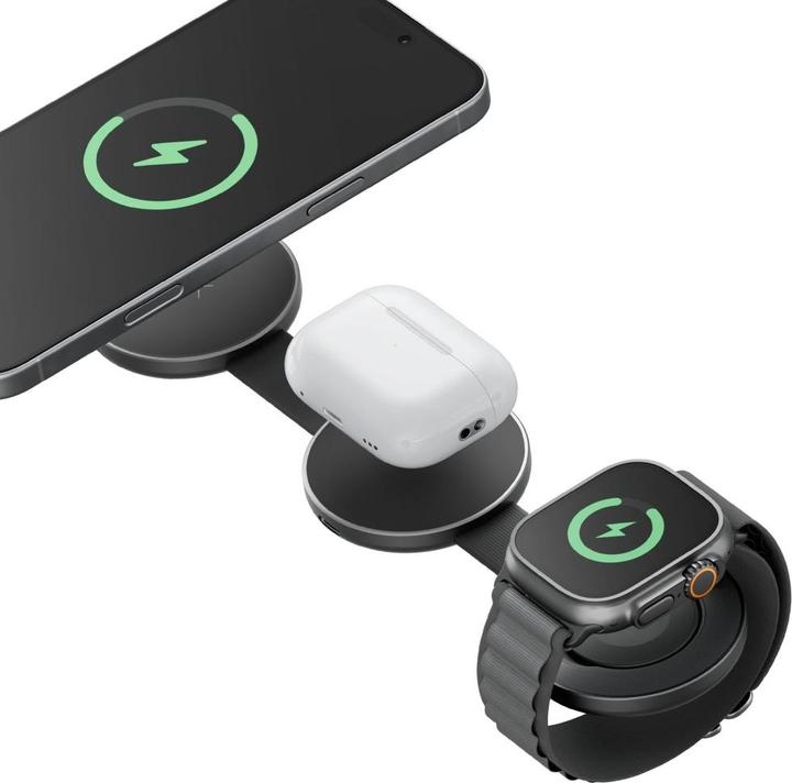 Image du produit Energea Wireless charger Alumag Trio 3in1 Qi2 15W graphite (15 W)