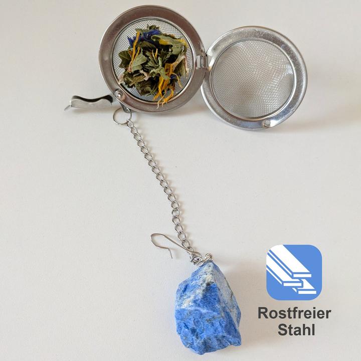 Actual product image Gewürzladen Näfels Teesieb mit Lapis-Lazuli-Anhänger, Teeei, Teekugel, Gewürzsieb