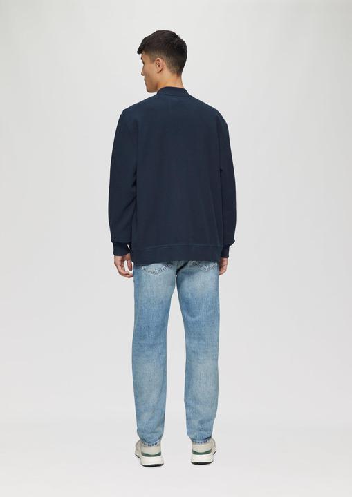 Produktbild s.Oliver Sweatshirt Jacke Sweatshirt-Jacke mit Bomberkragen und Struktur (M)