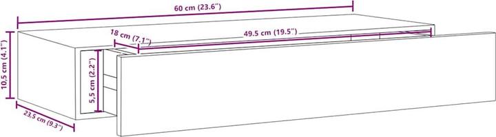 Immagine prodotto vidaXL Schubladenregal (60 x 23.50 x 10 cm)