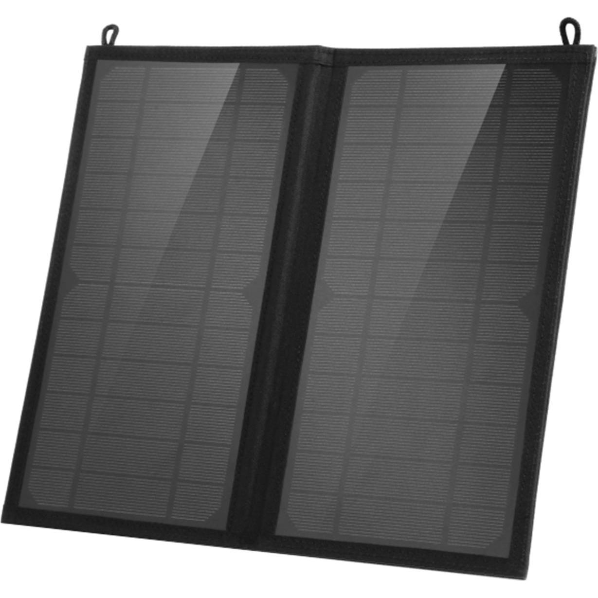 Avizar USB + USB-C 12W Solarladegerät (12 W), Powerbank, Schwarz