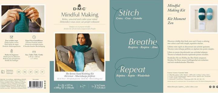 Actual product image DMC Mindful Making scarf knitting set