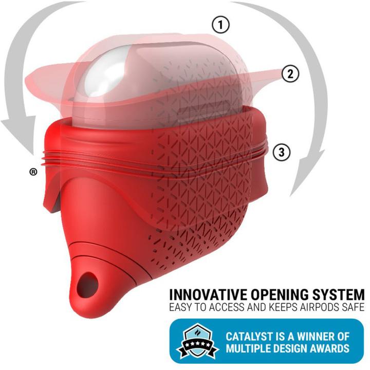 Actual product image Catalyst Vibe Waterproof Protective Case for AirPods, Red (Headphone bag)