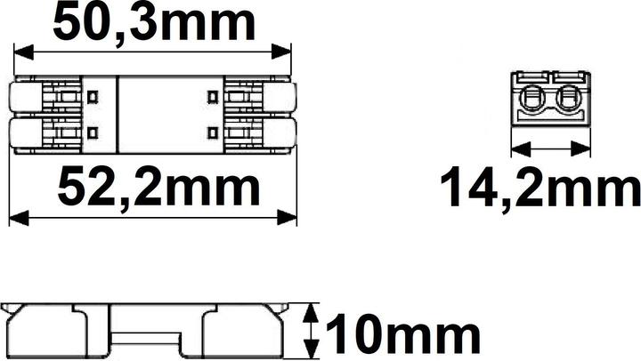 Image du produit Isoled Connecteur de passage 2 pôles, 0,5-2,5mm², max. 250V/10A