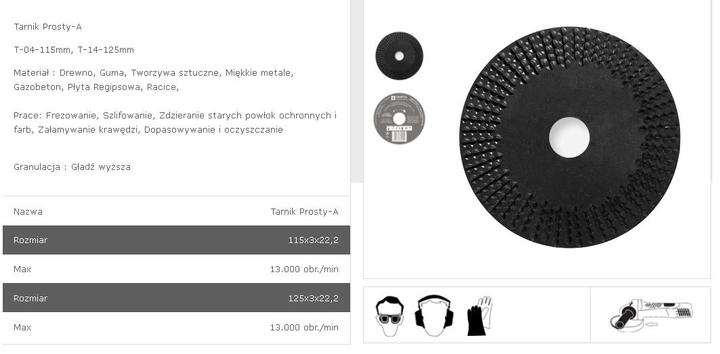 Actual product image Tarpol TARNIK PROSTY FI = 125mm x 3 x 22.2mm GŁADŹ WYŻSZA T-14