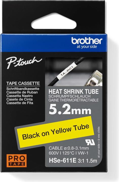 Actual product image Brother Heat shrink tube black/yellow (0.52 cm, Yellow, Black)