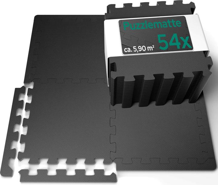 Arebos 54er-Set Rutschfeste Puzzlematte Bodenschutz (1 cm)