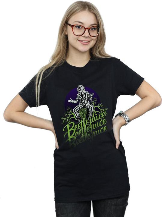 Actual product image Beetlejuice Womens/Ladies Faded Pose Cotton Boyfriend T-Shirt (3XL)