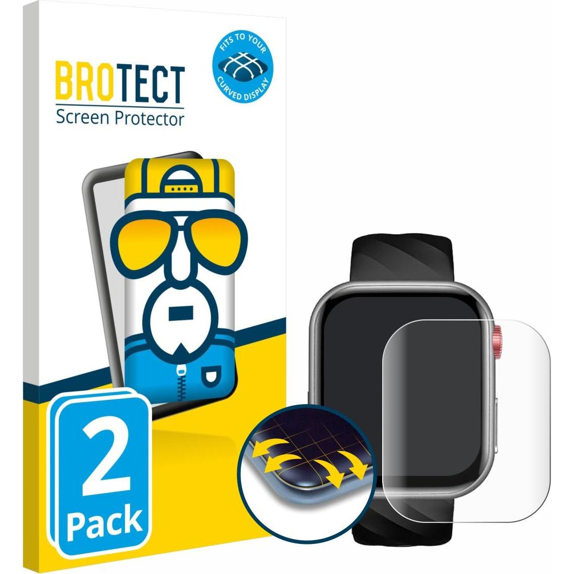 BROTECT Full-Screen Pellicola, Pellicola protettiva per smartwatch, Trasparente