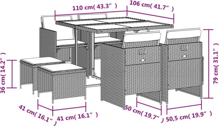 Produktbild vidaXL Garten Essgruppe