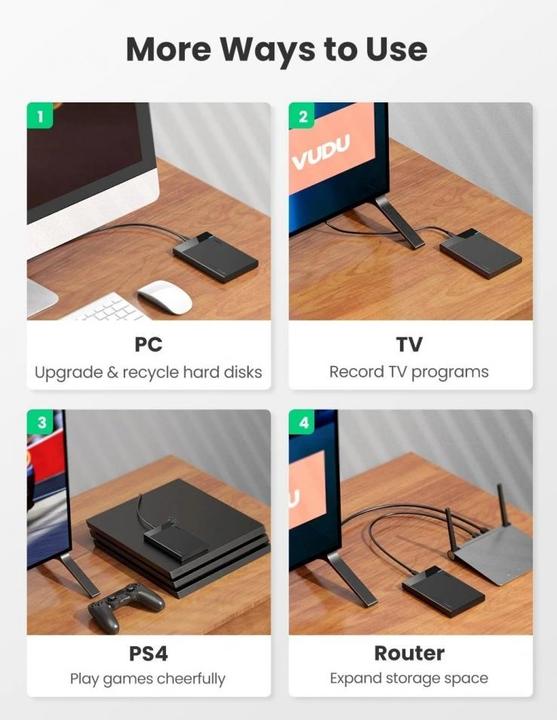 Productafbeelding Ugreen USB-C 3.1 naar 2,5" SATA harde schijf behuizing (6Gbps) (2.5")