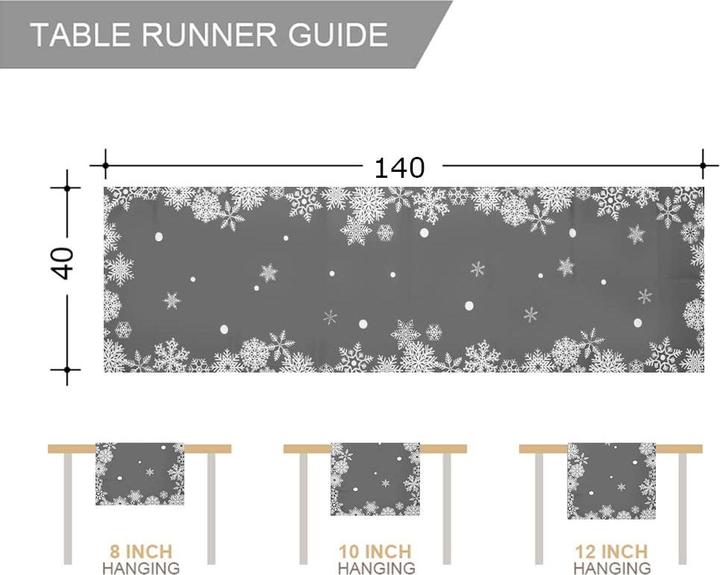 Actual product image Alopini Christmas table runner modern Christmas table runner, snowflake table runner