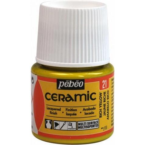 Pebeo, Künstlerfarbe + Bastelfarbe, Keramikfaben (Gelb, 45 ml)