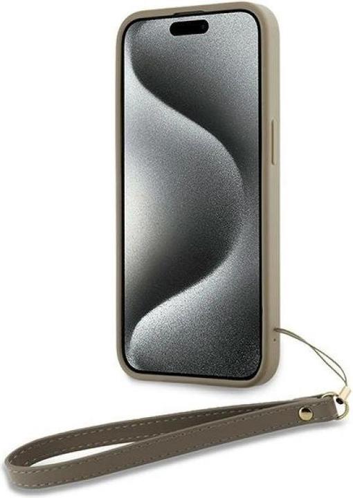 Immagine prodotto DKNY DKHCP15SPBSWSE Custodia rigida per iPhone 15 / 14 / 13 6.1" beżowy/beige Cinturino da polso Logo (Apple iPhone 13, Apple iPhone 14, Apple iPhone 15)