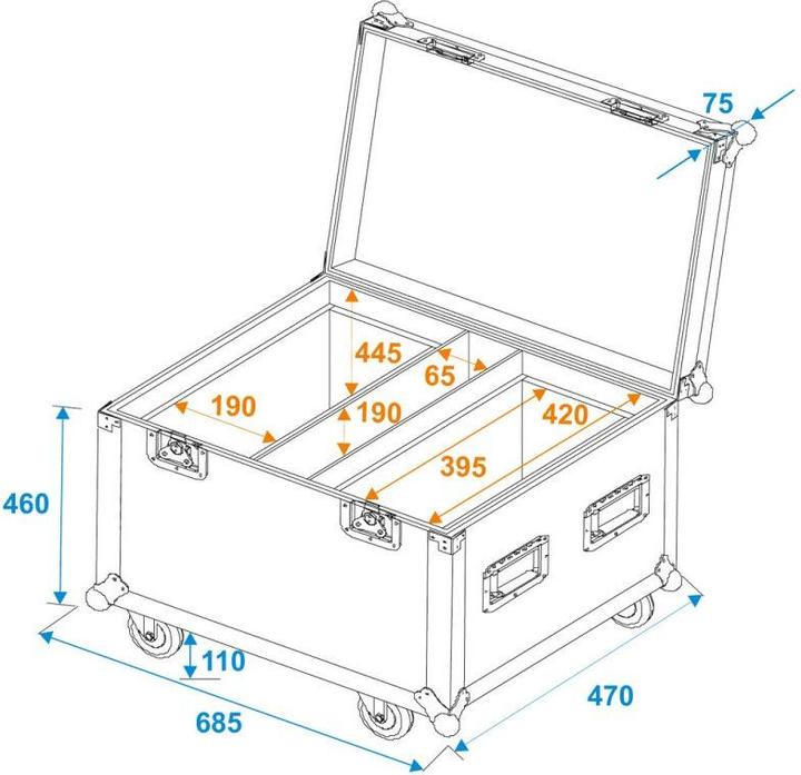 Actual product image Roadinger Flightcase 2x TMH-W555