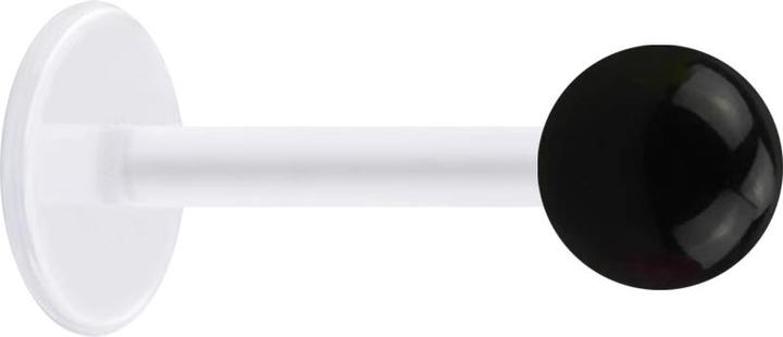 Produktbild Star Piercing Micro Labret transparent mit Kugel schwarz (ohne Messing, Kunststoff)