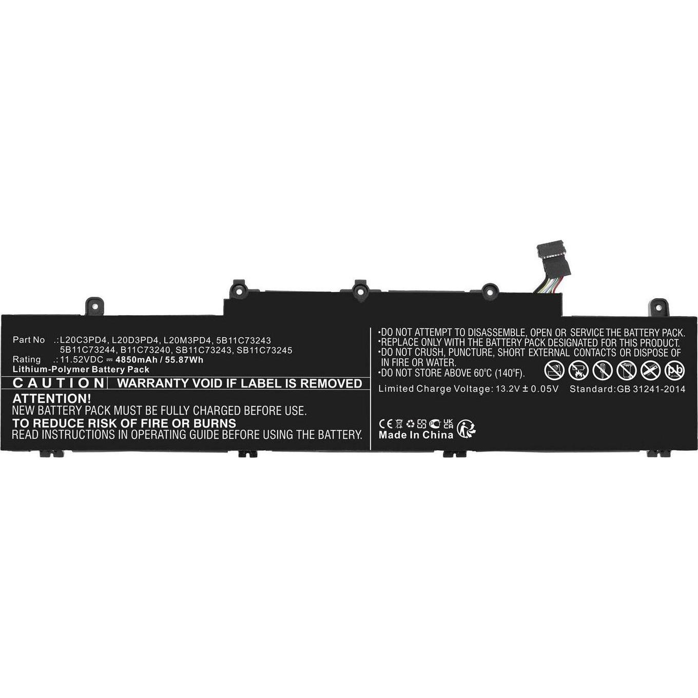 CoreParts Laptop Battery for Lenovo (4850 mAh), Notebook Akku, Schwarz