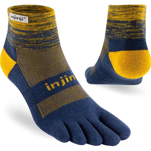 Injinji, Herren, Sportsocken, Trail Midweight Mini-Crew (XL), Blau