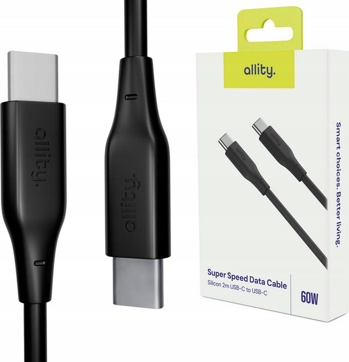 Image du produit Allity cable AUC-02 USB-C - USB-C 1.0 m 60W black (1 m, USB 1.0, 60 W)