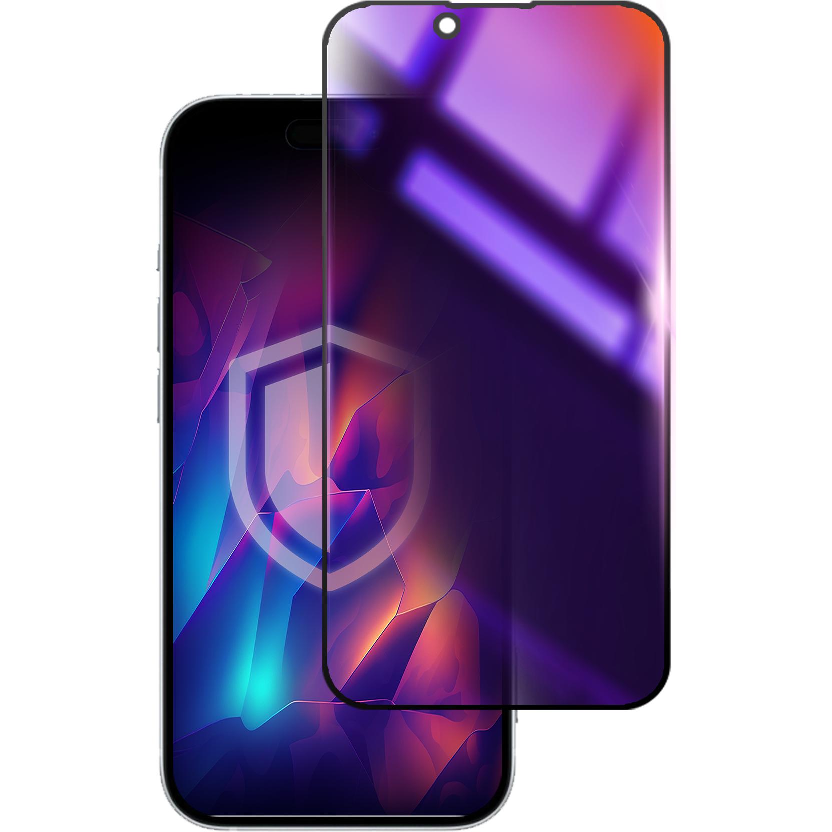 3MK Vetro temperato Rainbow Privacy per Apple iPhone 16e (Apple iPhone 16e), Pellicola protettiva smartphone, Nero