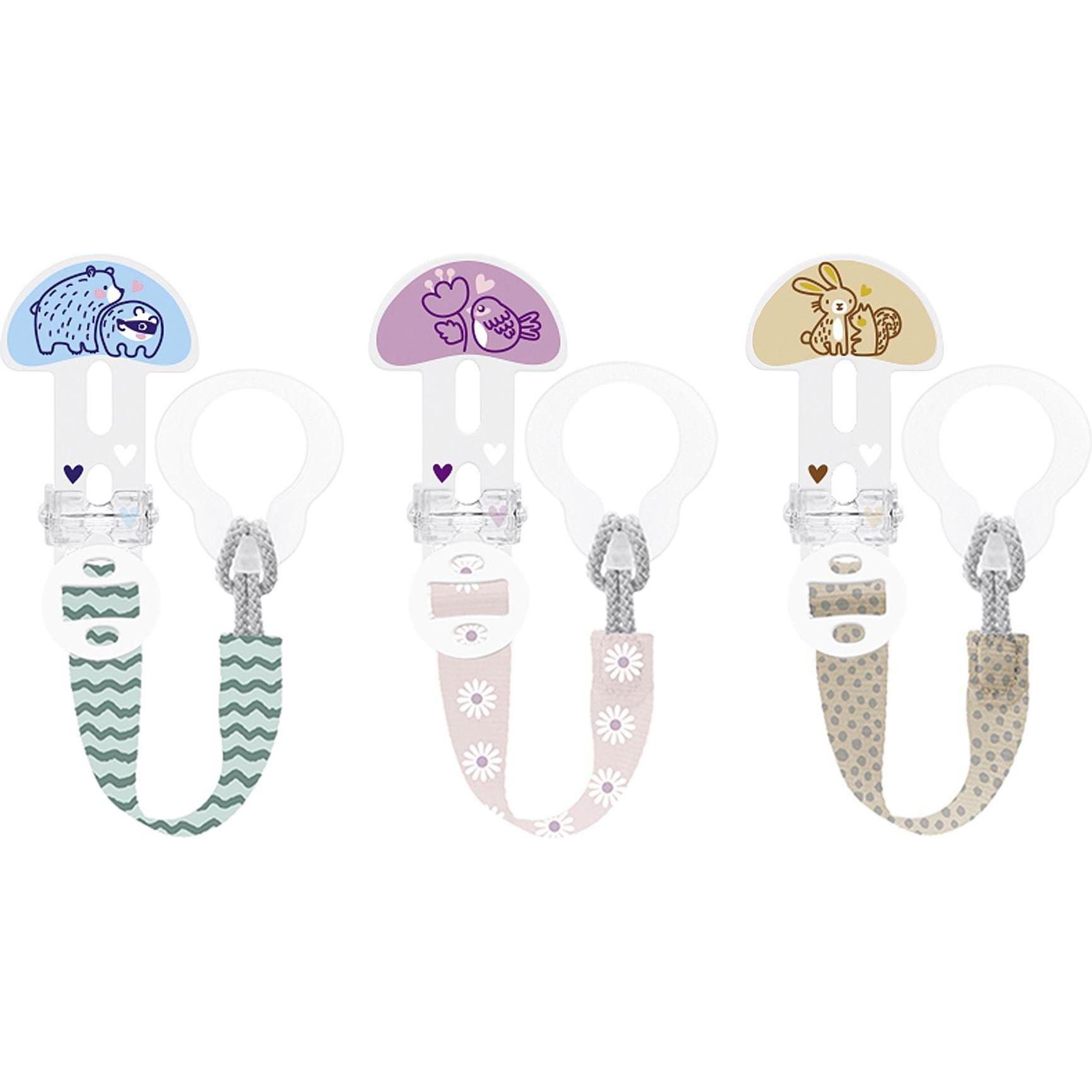 6x MAM, Fopspeen accessoires, Clip it fopspeenband