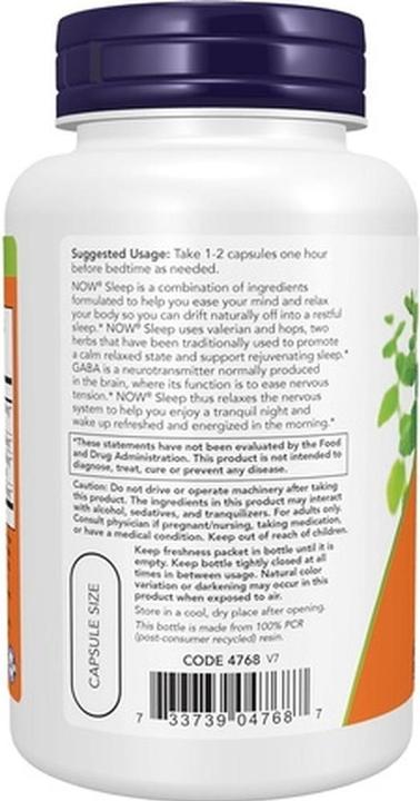 Actual product image Now Foods Sleep Supplement with Valerian Root Extract Hops and Passionflower