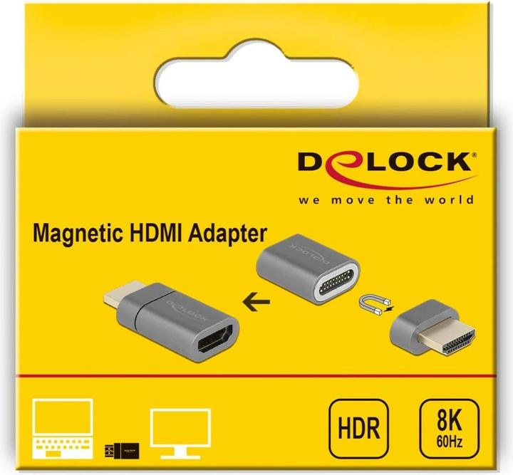 Produktbild Delock HDMI Adapter Stecker zu Buchse 8K 60 Hz magnetisch (HDMI, 3.20 cm)
