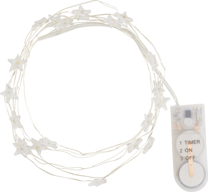Produktbild VBS Micro LED Lichterkette Stern, batteriebetrieben, mit Timer (2.10 m)