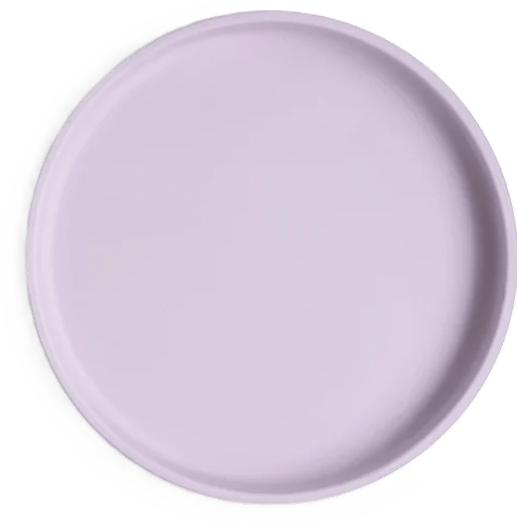 Actual product image Mushie Classic Silicone Plate Soft Lilac