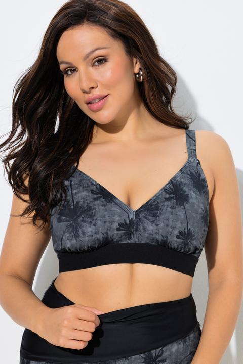 Actual product image Ulla Popken Palm Tree Print Two Piece Bikini Set (46)