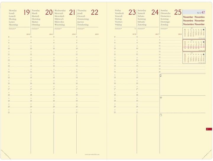 Actual product image Quo Vadis Agenda Minis. Prest. Silk 2025 286578Q 1W/2S turquoise ML 16x24cm (1 week / 2 pages)