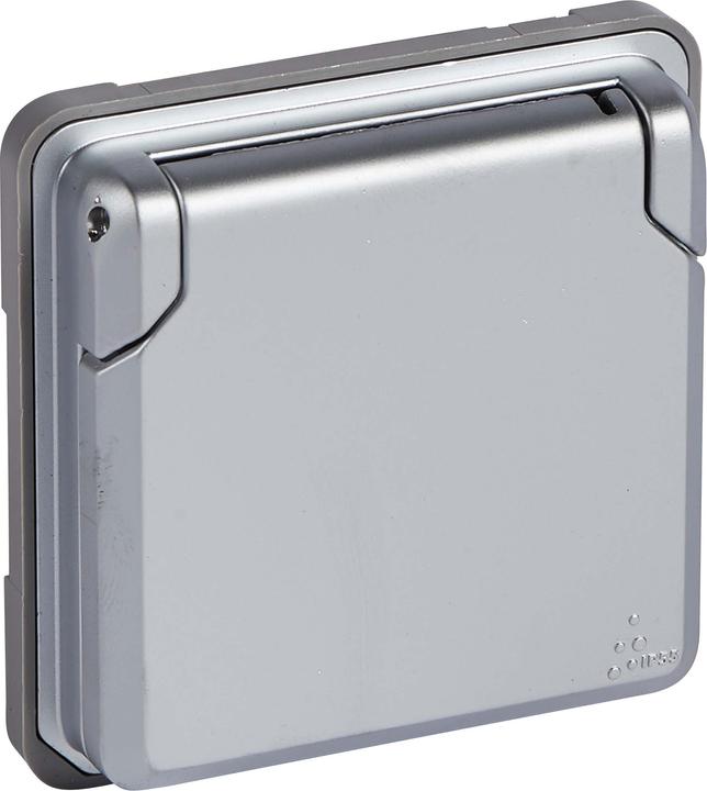 Produktbild Legrand Steckdose SK Klappdeckel 77834 77834 Soliroc IK10 erh. Ber.-sch. / gra