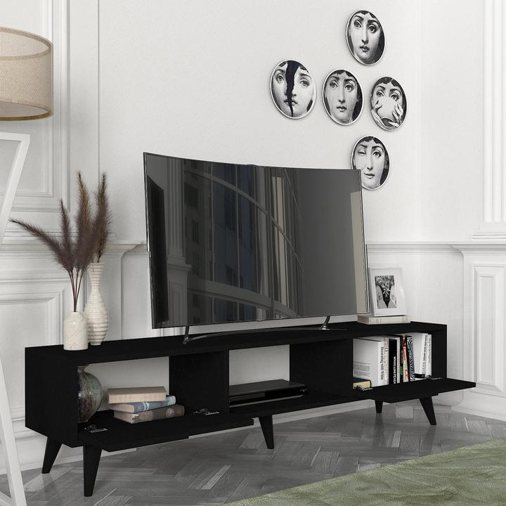 Actual product image En.Casa Fernsehschrank Kullila 160x35x40 cm Schwarz (160 x 35 x 40 cm)