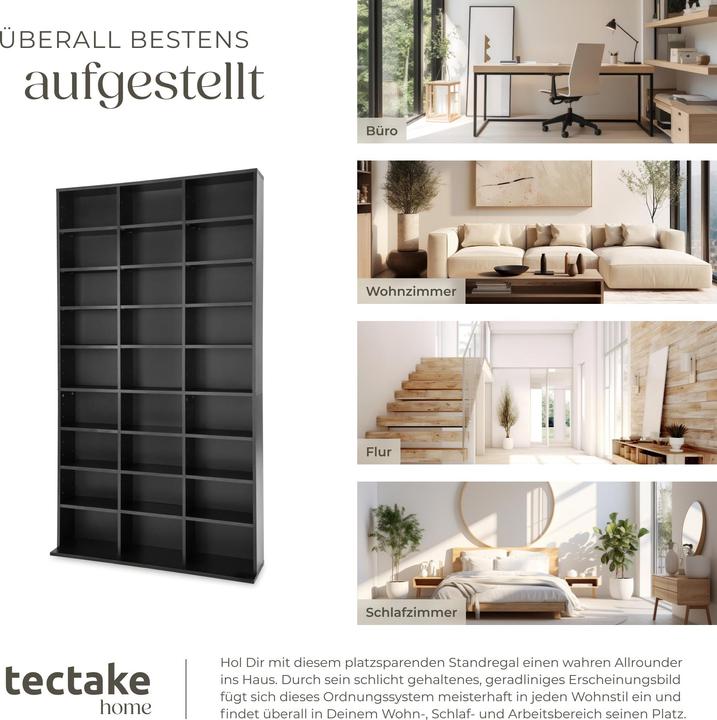 Immagine prodotto tectake Scaffale CD (102 x 23,5 x 180 cm)