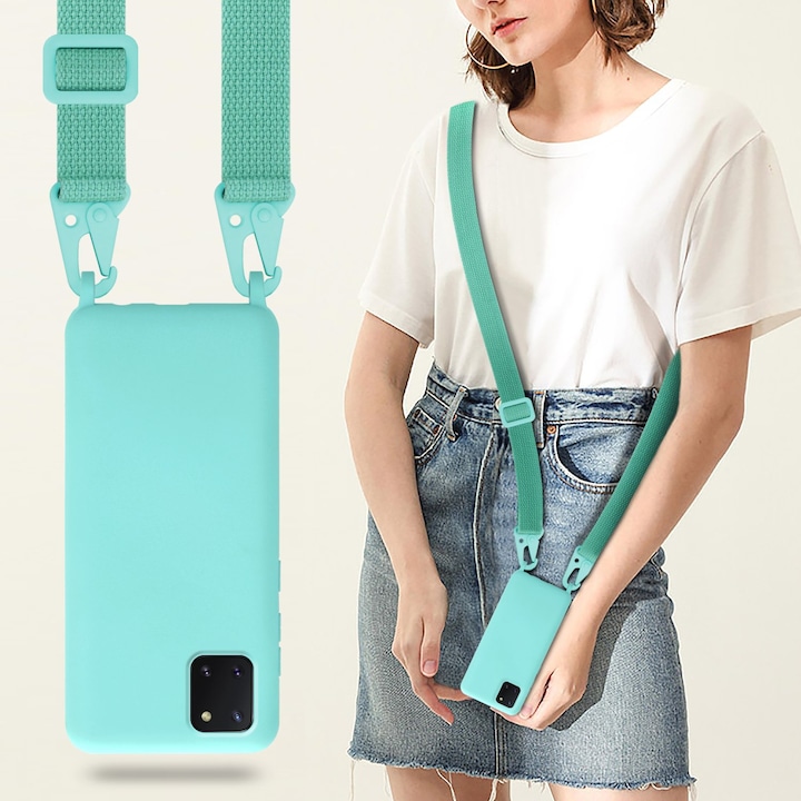 Actual product image Cadorabo Necklace Case Liquid TPU Handy Kette Liquid (Samsung Galaxy A81)