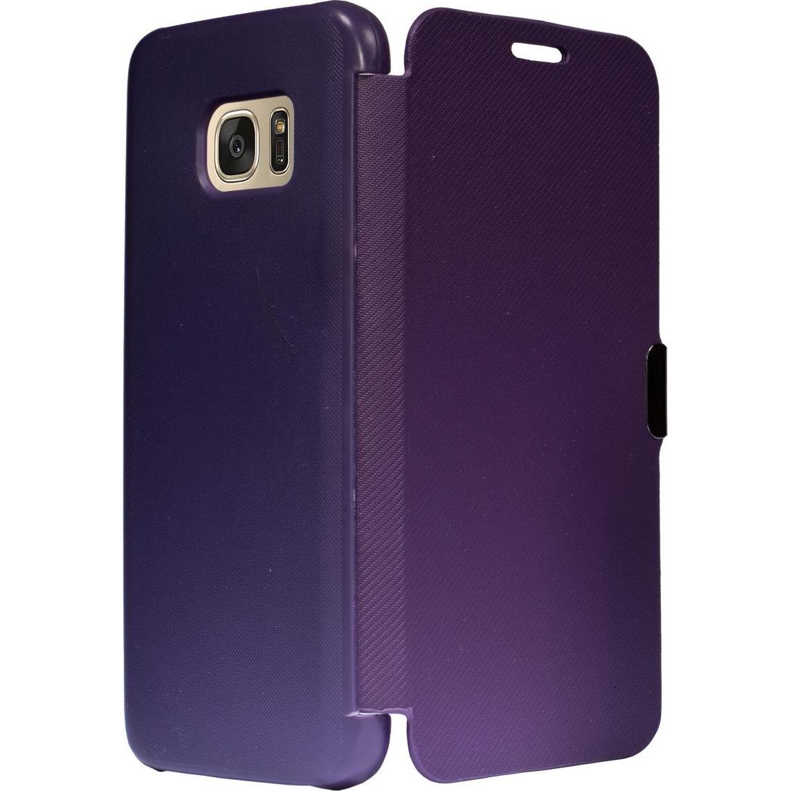 Thumbnail - König Design Flip Cover Schutzhülle Slim Case Handyhülle Bookstyle für Samsung Galaxy S7 Edge Violett (Samsung Galaxy S7...