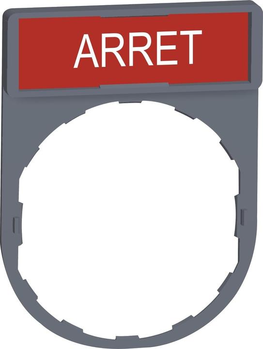 Actual product image Schneider Electric Label holder 30x40mm, with ARRET label, ZBY2104C0