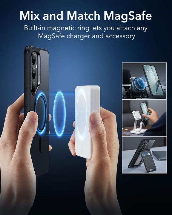 Actual product image ESR - Classic Hybrid HaloLock - Samsung Galaxy S25 Plus - Frosted Black (Samsung Galaxy S25)