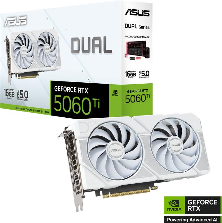 Produktbild ASUS DUAL-RTX5060TI-16G-WHITE 16GB GDDR7 HDMI DP (16 GB)