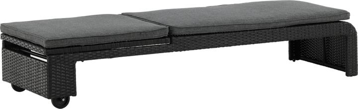 Produktbild Venture Home London Sonnenbed mit Kissen - Polyrattan - Schwarz/Grau (9262-001) (197 cm)