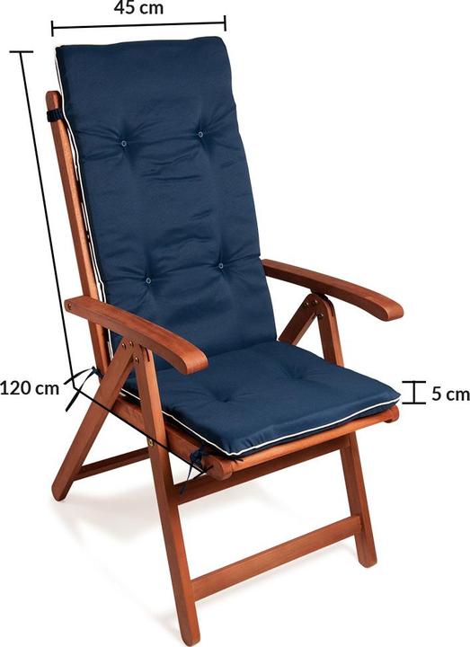 Image du produit Detex Lot de 6 coussins de chaise (120 x 45 x 5 cm)