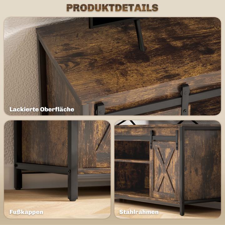 Produktbild Homcom TV-Schrank Spanplatte, Stahl Rustikal-Braun (40 x 40 x 54 cm)