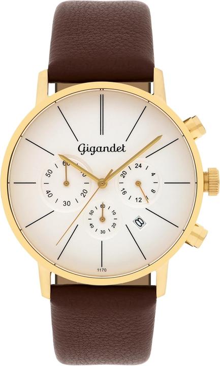 Image du produit Gigandet Chronographe élégant étanche avec affichage 24h, fonction arrêt et date (Chronographe, Horloge analogique)