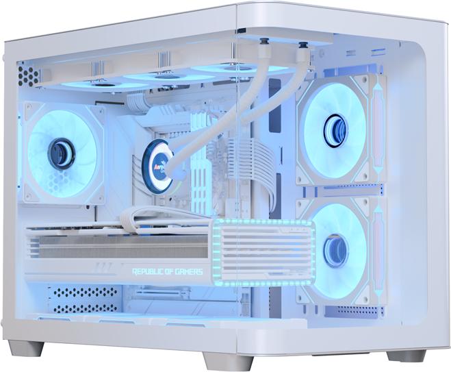 Actual product image AeroCool Geh Midi P300C-G-WT-V1 o.N. Full Tempered Glass (Wh)