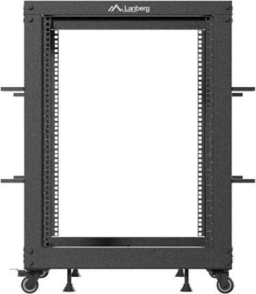 Produktbild Lanberg Open Rack 19 15HE 600x600-1100 verstellbar schwarz (15 HE, 19 Zoll Rack)