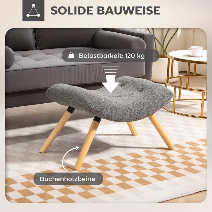 Actual product image Homcom Sitzhocker Polyester, Schaumstoff Dunkelgrau