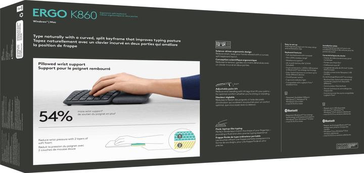 Actual product image Logitech Ergo K860 (Eng. Int., Wireless)