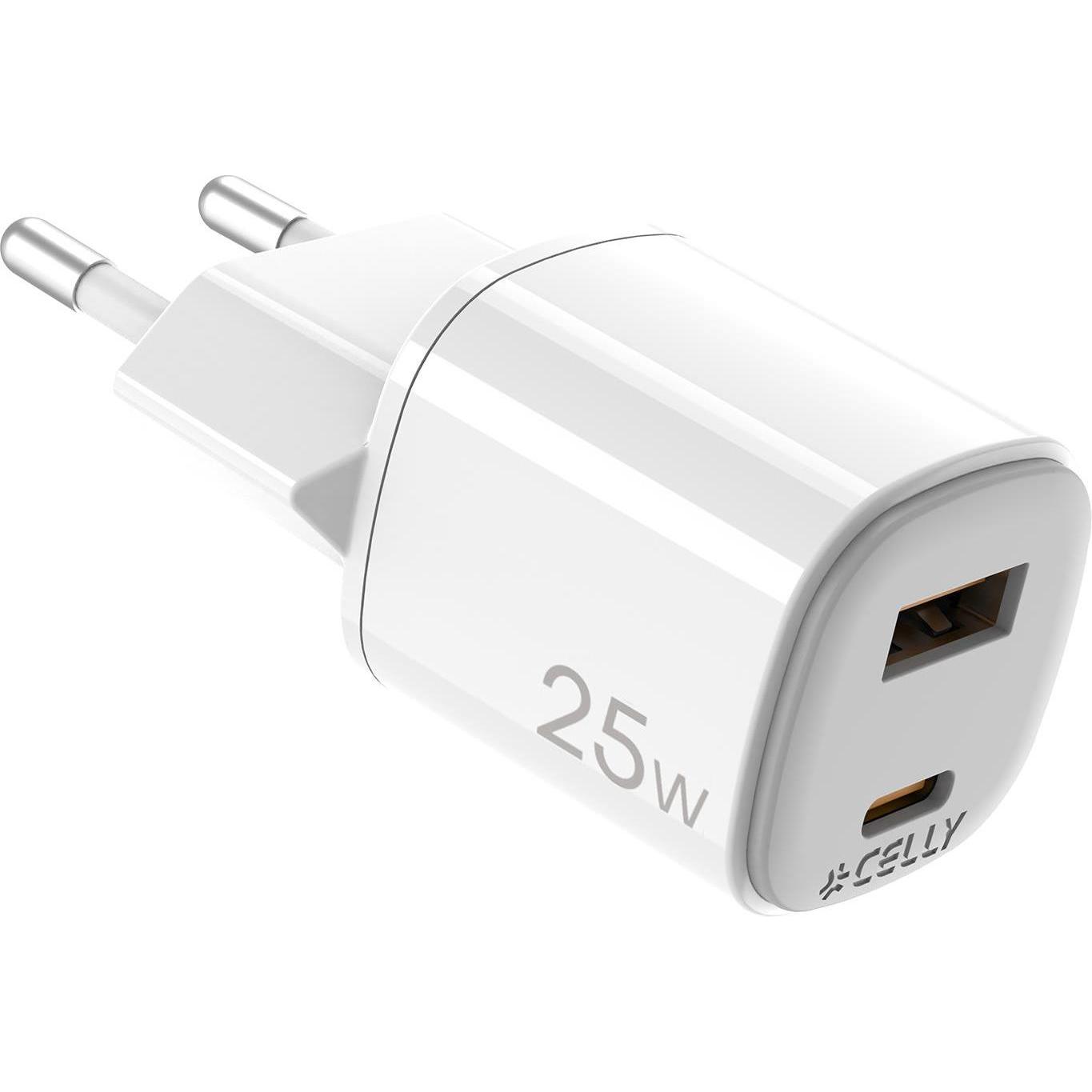 Celly UPTC1USB1USBC25, USB Ladegerät, Weiss
