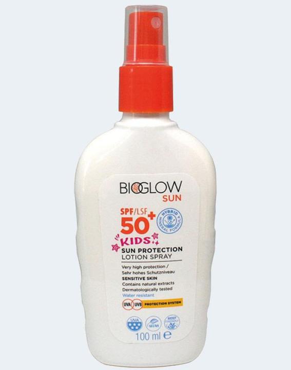 Immagine prodotto BioGlow Spray solare bambini SPF50 100ml impermeabile (Spray solare, SPF 50, 100 ml, 128 g)